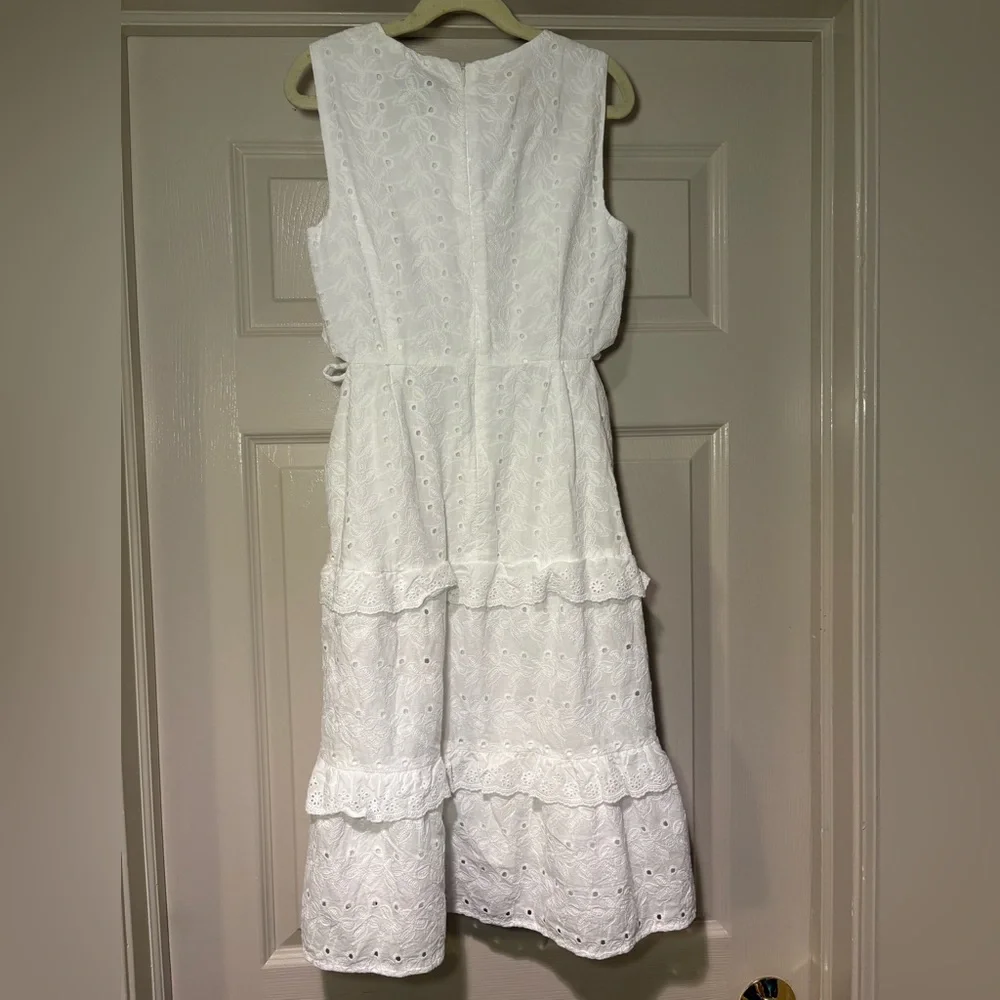 NWT Aqua‎ from Bloomingdales Eyelet Midi Dress Special Occasion Summer Easter